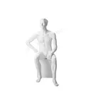 Sitting male window mannequin  sculpted hair, Nik