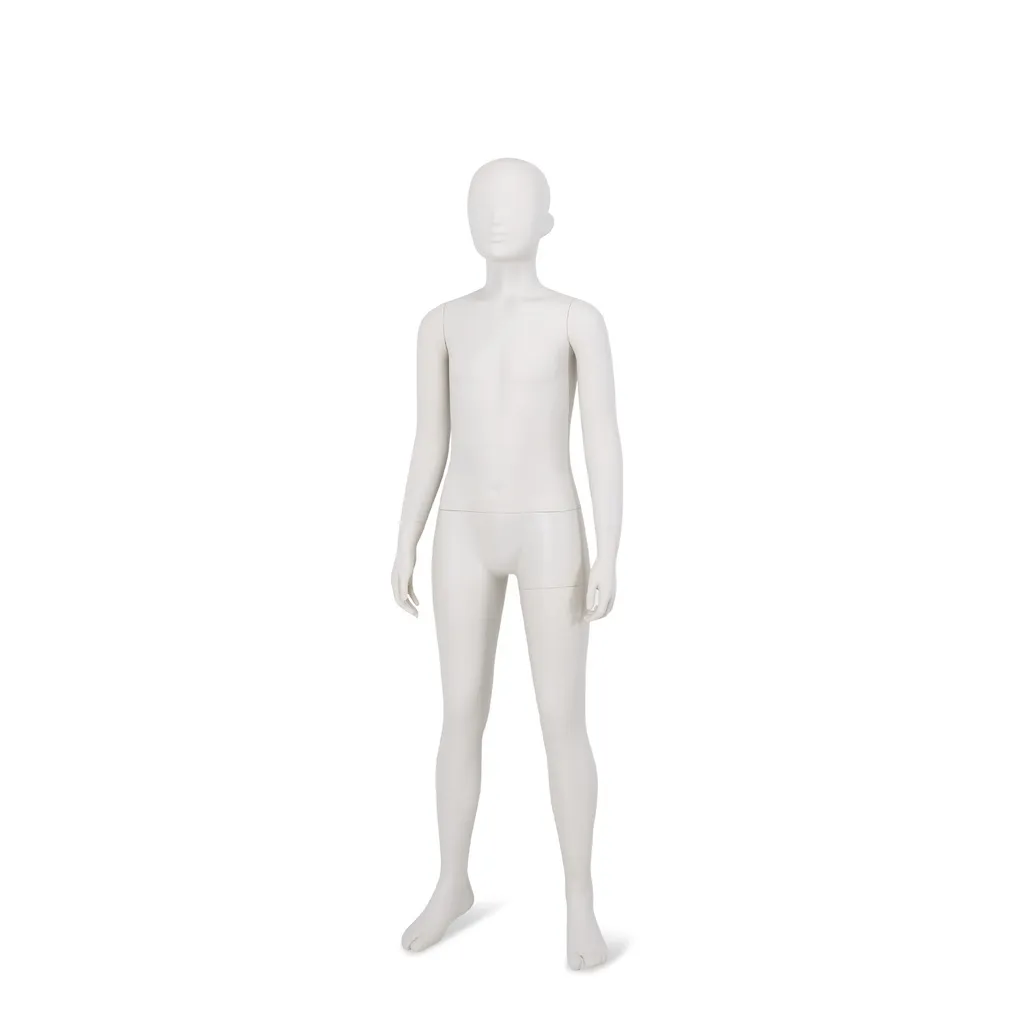 Child display mannequin w abstract head, greywhite