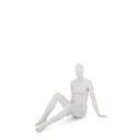 Mannequin femme assise tête abstraite gris clair