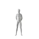 Mannequin enfant abstrait gris, avec tête abstraite, 12 ans, socle en verre, pose C208