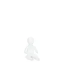 Unbreakable child mannequin, 1-3 months abstract head, recyclable mannequin made from ABS plastic, matte white, pose 5