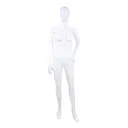 Unbreakable male mannequin, abstract head, recyclable mannequin made from ABS plastic, matte white, pose 20