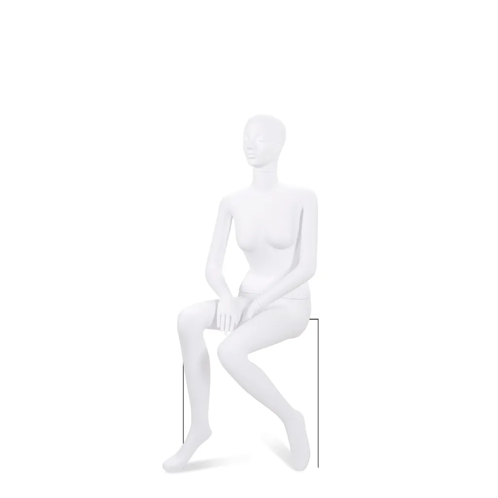 Onbreekbare heren mannequin, semi-abstract hoofd, recycleerbare mannequin uit ABS plastic, wit mat, pose 30