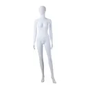 Unbreakable male mannequin, abstract head, recyclable mannequin made from ABS plastic, matte white, pose 42