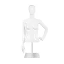 Female torso,abstract head, white glossy incl base