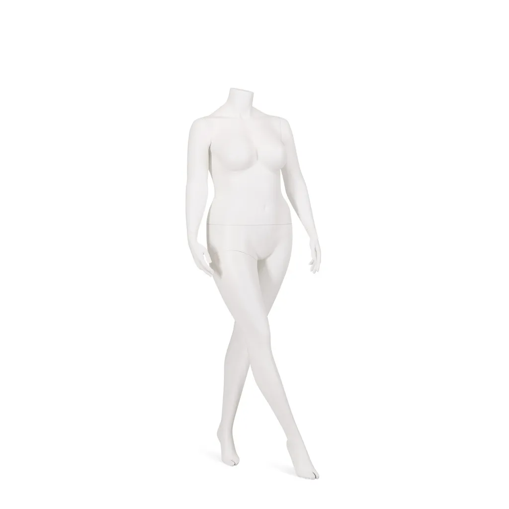 Female mannequin, plus size, headless, white