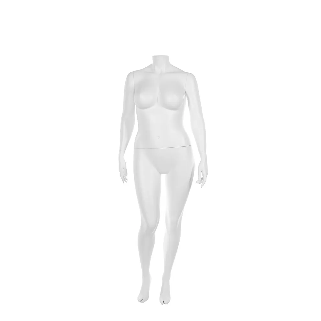 Damenschaufensterfigur, plus size, ohne Kopf, weiß