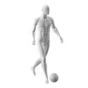 Soccer sport mannequin, male, grey, abstract head, standing pose 322