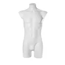 Plastic mannequin torso, male, with backscrew, white recyclable plastic, pose 2005U_WH