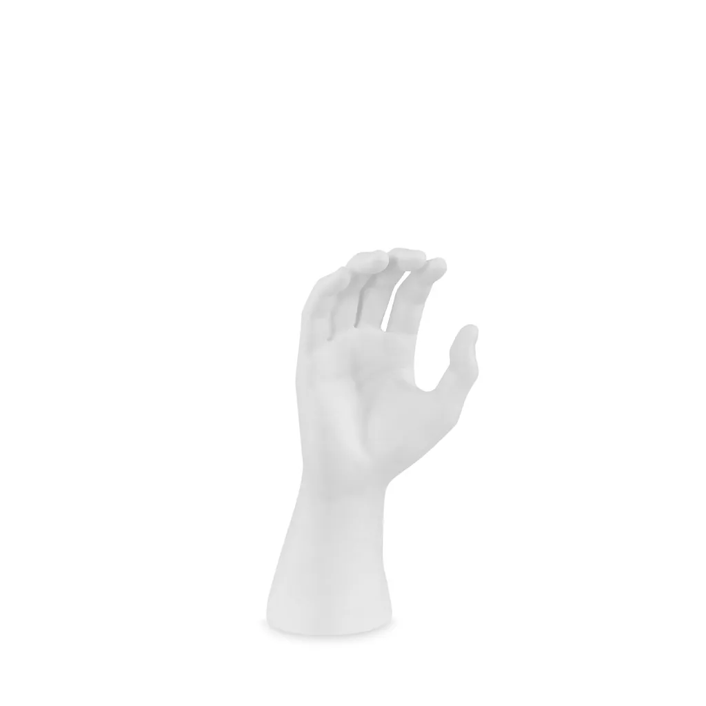 Plastic male hand, PVC, white mat