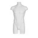 Torso homme en plastique, plastique recyclable blanc, pose MSLBUST_WH