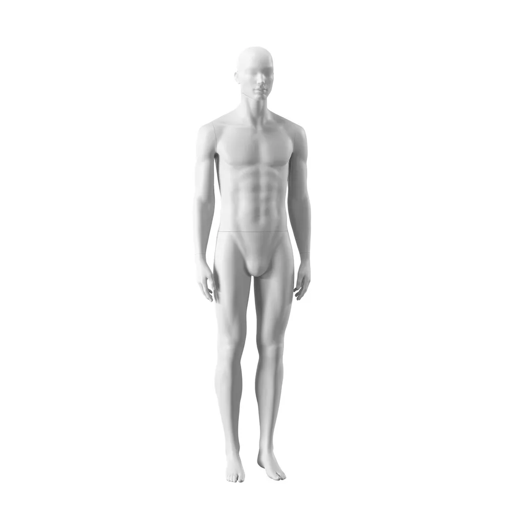 Maniquí masculino, semiabstracto, blanco, Outreach