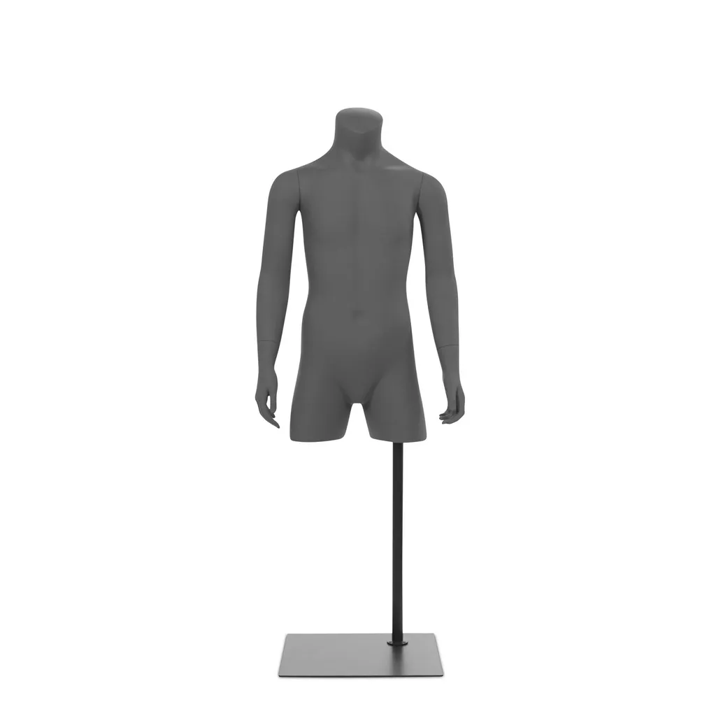 Child torso headless, grey, incl base