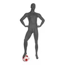 Mannequin football homme, tête abstraite, gris