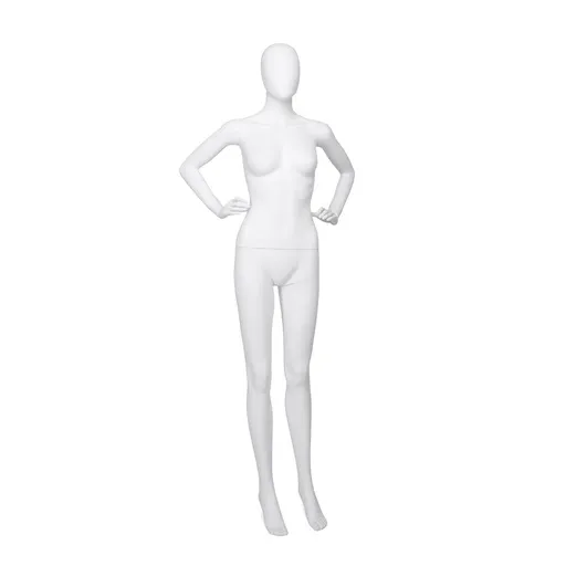 [UNBRF04_WH] Maniquí femenino barato, cabeza desmontable, blanco mate, pose de pie 04