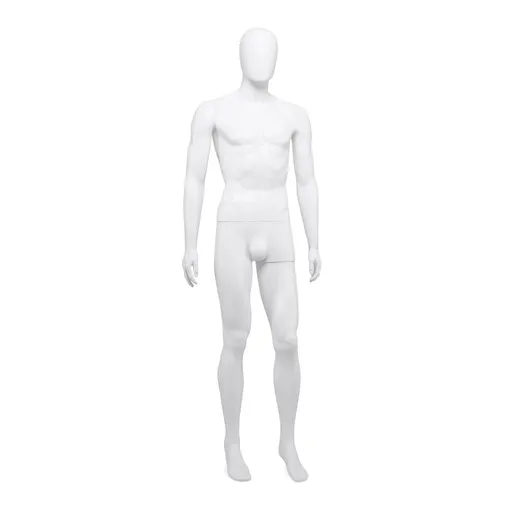 [UNBRM02_WH] Cheap mannequin, male, detachable head, white mat colour, standing pose 02