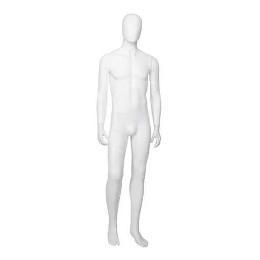 [UNBRM06_WH] Maniquí masculino barato, cabeza desmontable, blanco mate, pose de pie 06