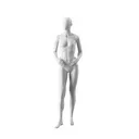 Realistic mannequin, female, urban style, matt white, standing pose 003