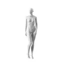 Maniquí mujer talla grande, cabeza semiabstracta, talla 38EU, blanco mate, pose de pie 09