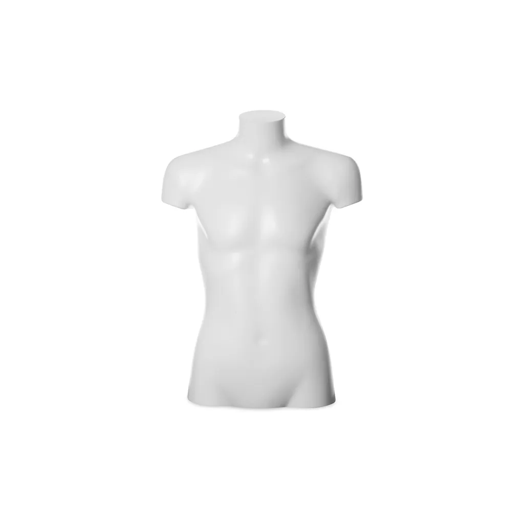 Plastic mannequin bust, child, 12 years, lenght up to scrotch, white recyclable plastic, pose 2030CE_WH