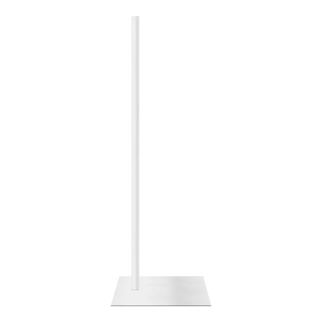 Bust stand with leg connection, 110 cm, rectangular base plate, powder-coated white