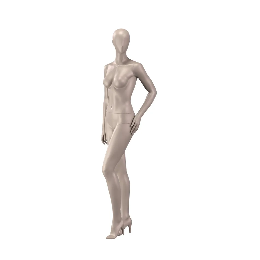 Mannequin Dessous Dame, B-Cup, metallische Hautfarbe, stehende Pose 09B

