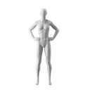 Sport mannequin, female, grey, abstract head, standing pose 13