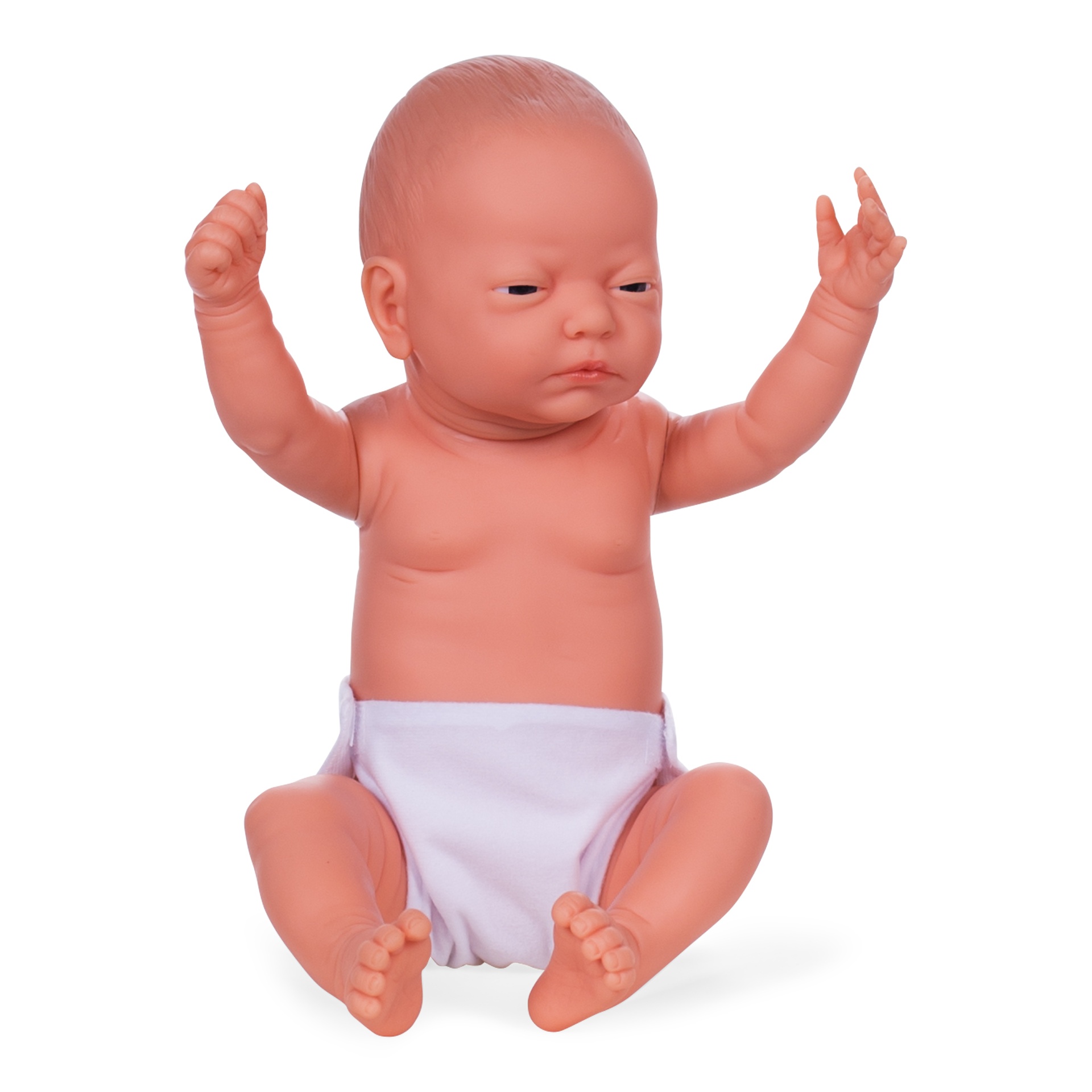 Realistische Babypuppe, europäische Hautfarbe, Unisex, Baby Doll Kollektion, Pose 60109