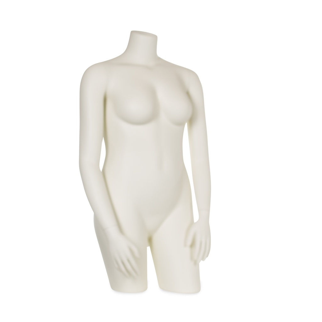 Plus size female bust, headless, milkwhite