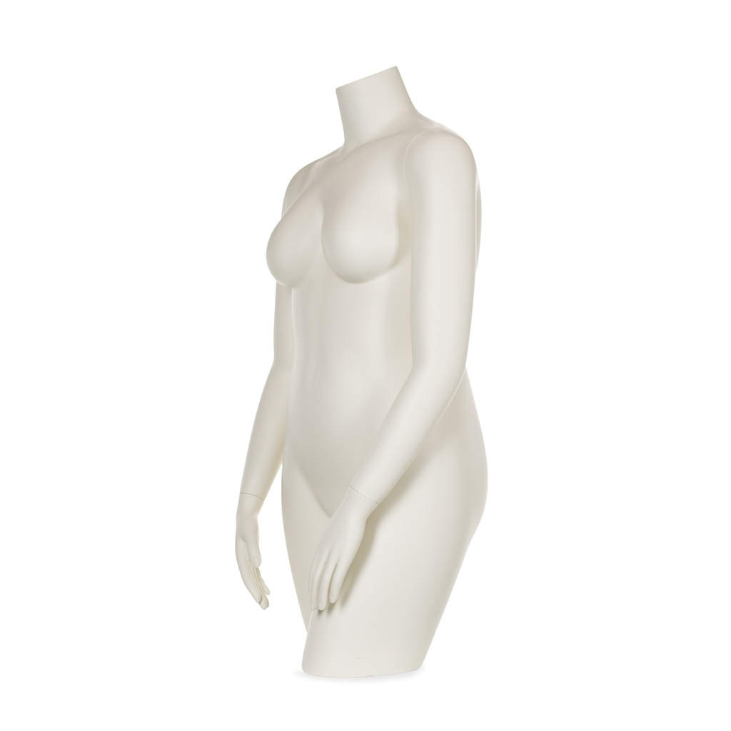 Plus size female bust, headless, milkwhite