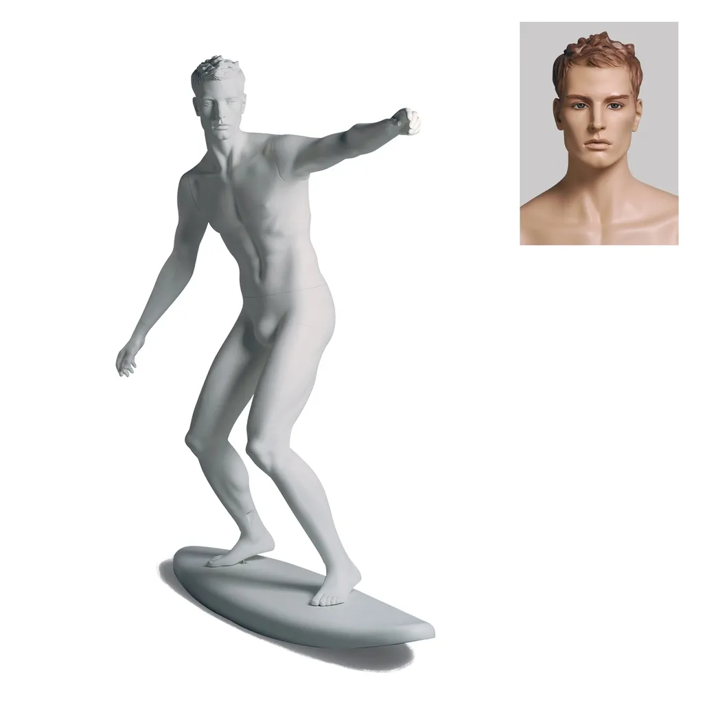 Male window mannequin sculpted hair, All Sports