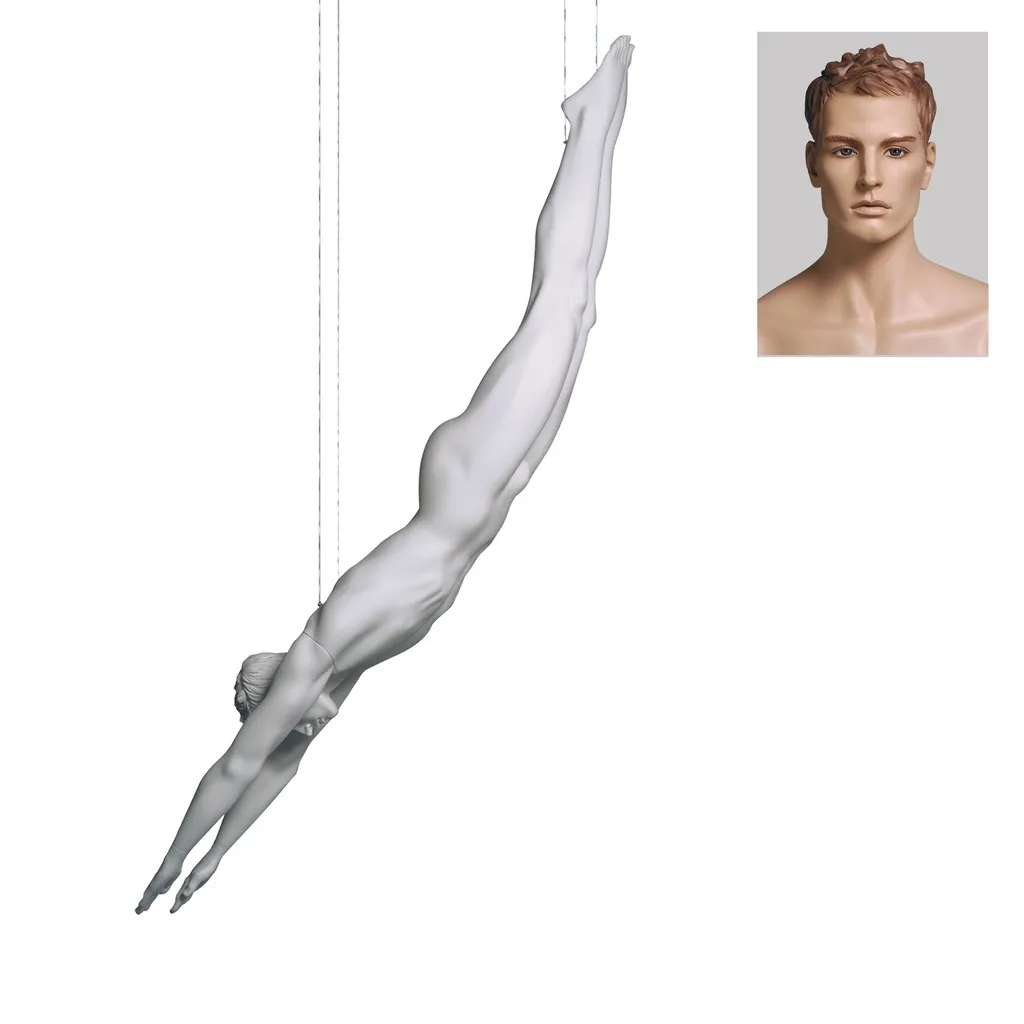 Male window mannequin  sculpted hair, All Sports