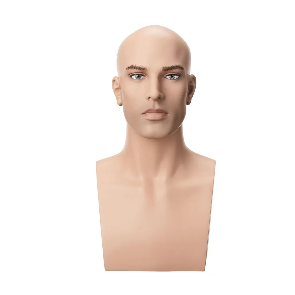 Realistic male head, FRP, height 50 cm