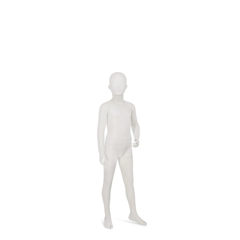 Child display mannequin w abstract head, greywhite