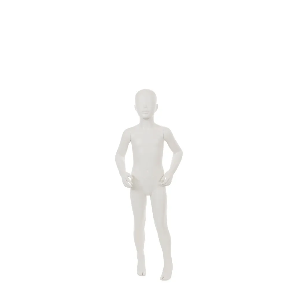 Child display mannequin w abstract head, greywhite