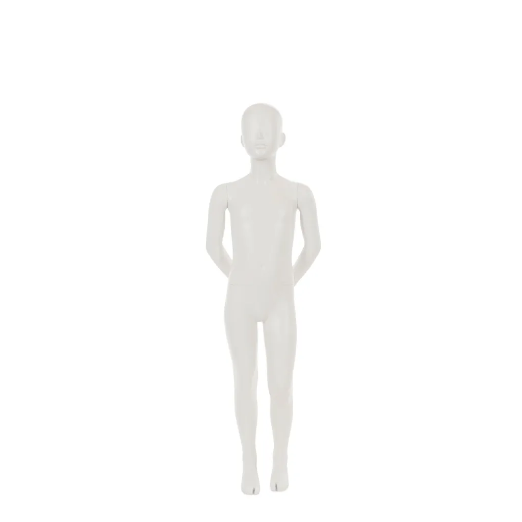 Child display mannequin w abstract head, greywhite