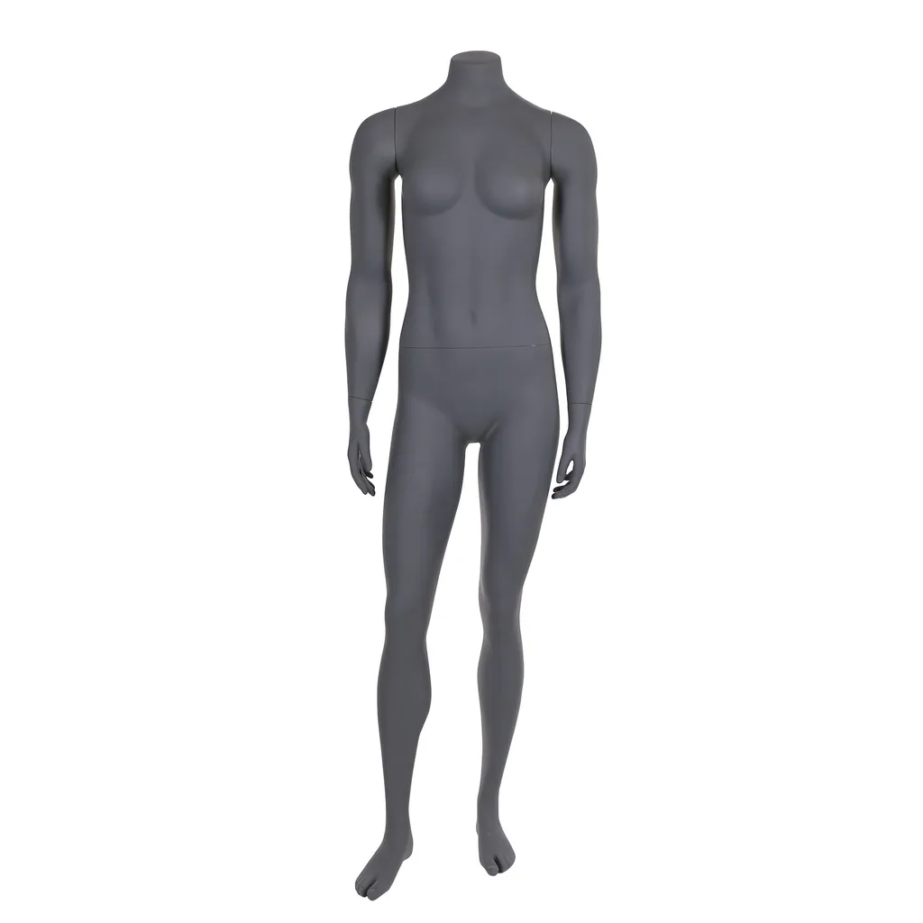 Mannequin de vitrine femme, FRP, gris foncé