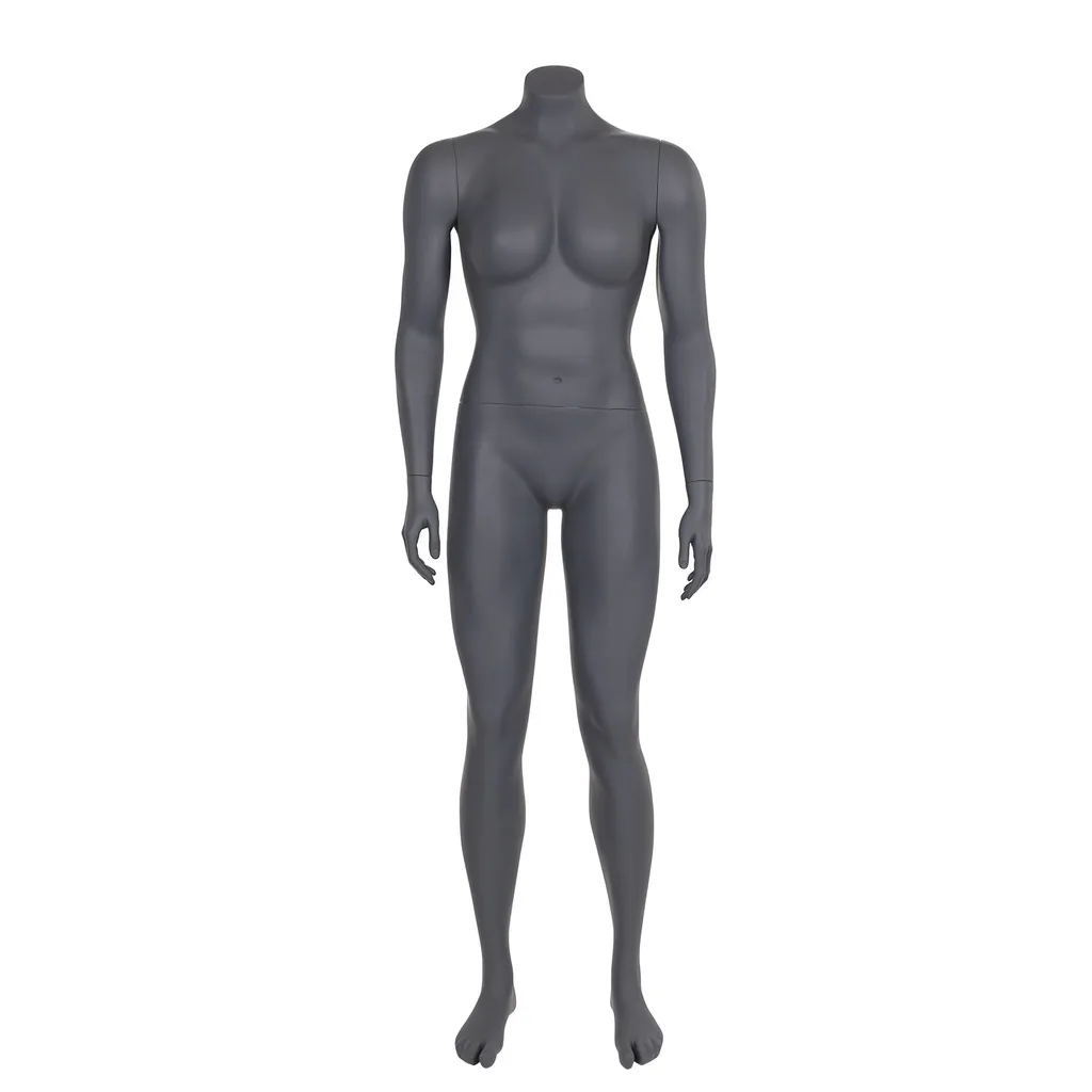 Mannequin de vitrine femme, FRP, gris foncé