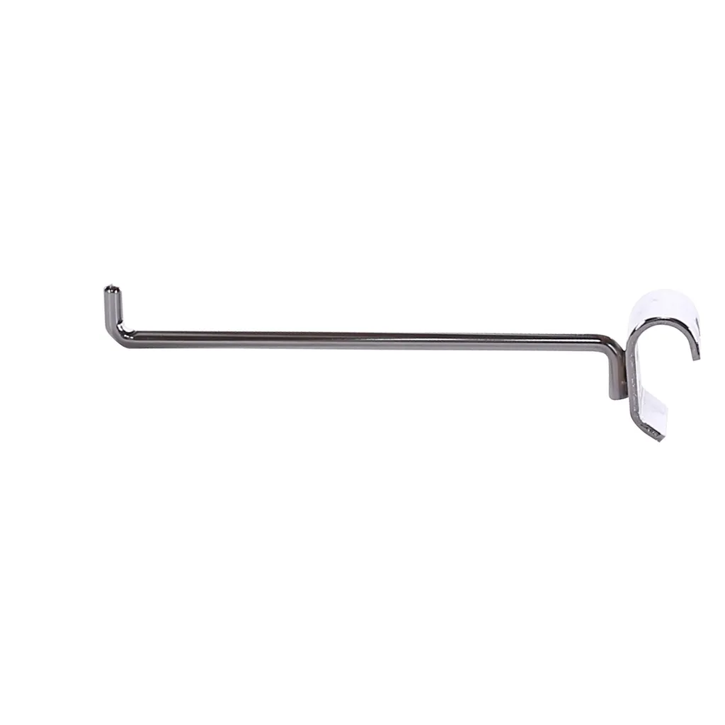 Slatwall hook, length 15 cm, chrome