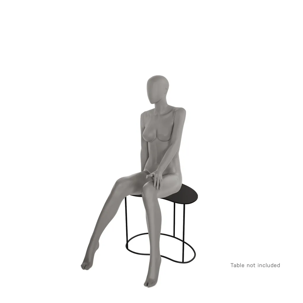 Sitting female mannequin abstract head, Strong