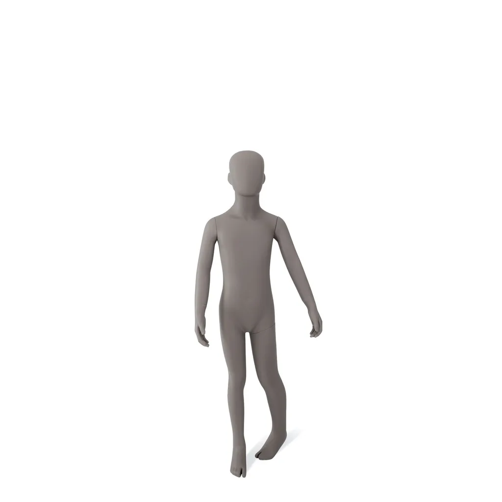 Mannequin enfant 5ans, tête abstraite, taupe