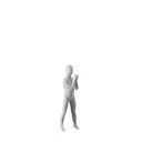 Abstract grey child mannequin, with abstract head, 4 years, glass base, pose C201