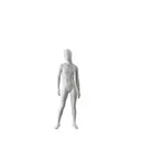 Mannequin enfant abstrait gris, avec tête abstraite, 8 ans, socle en verre, pose C206