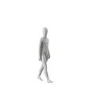 Abstract grey child mannequin, with abstract head, 10 years, glass base, pose C207