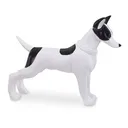 Mannequin chien, accessoire, plastique, couleur blanche avec taches noires, pose debout