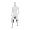 Mannequin homme assis visage interchangeable blanc