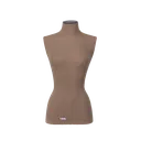 Female torso, PU, overstitched with taupe fabric