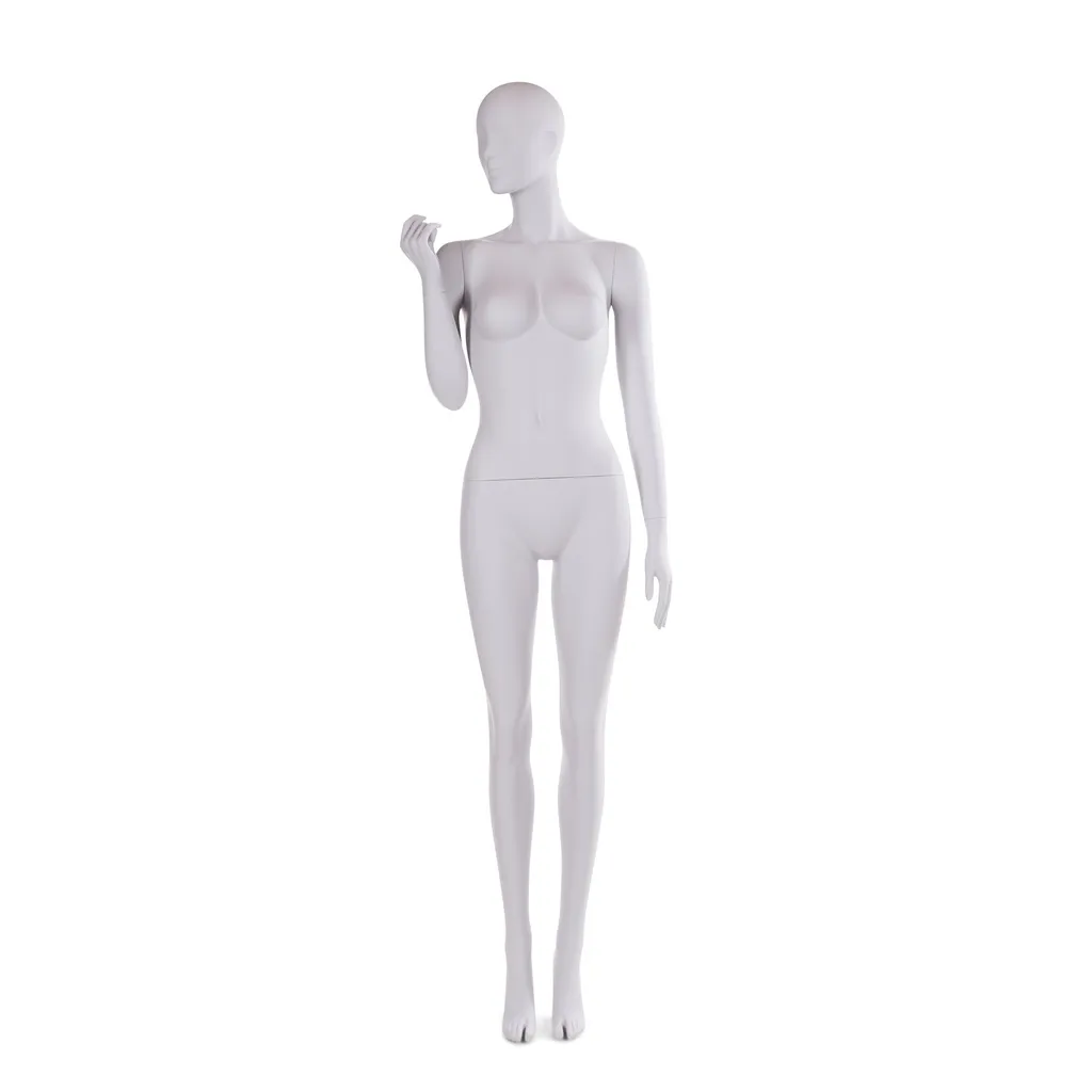 Female window mannequin abstract head, light grey