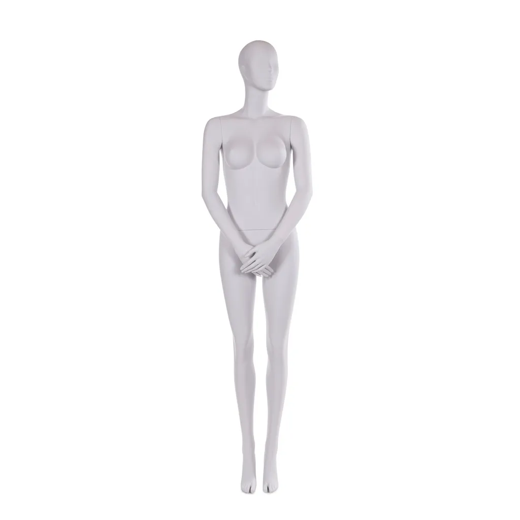 Female window mannequin abstract head, light grey