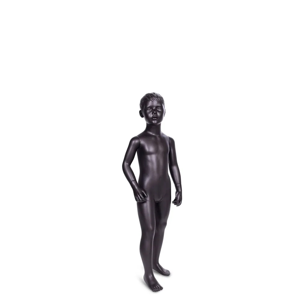 Mannequin enfant, tête abstraite, gris